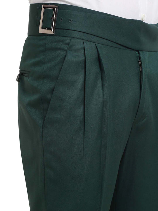 Italian Style Formal Gurkha Pant-BottleGreen