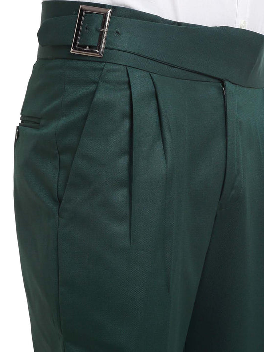 Italian Style Formal Gurkha Pant-BottleGreen